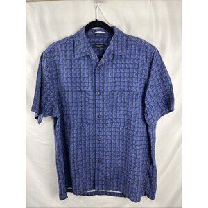 Ted Baker London Size 5 (XL) Men's Patterned Electric Blue & Black Shirt